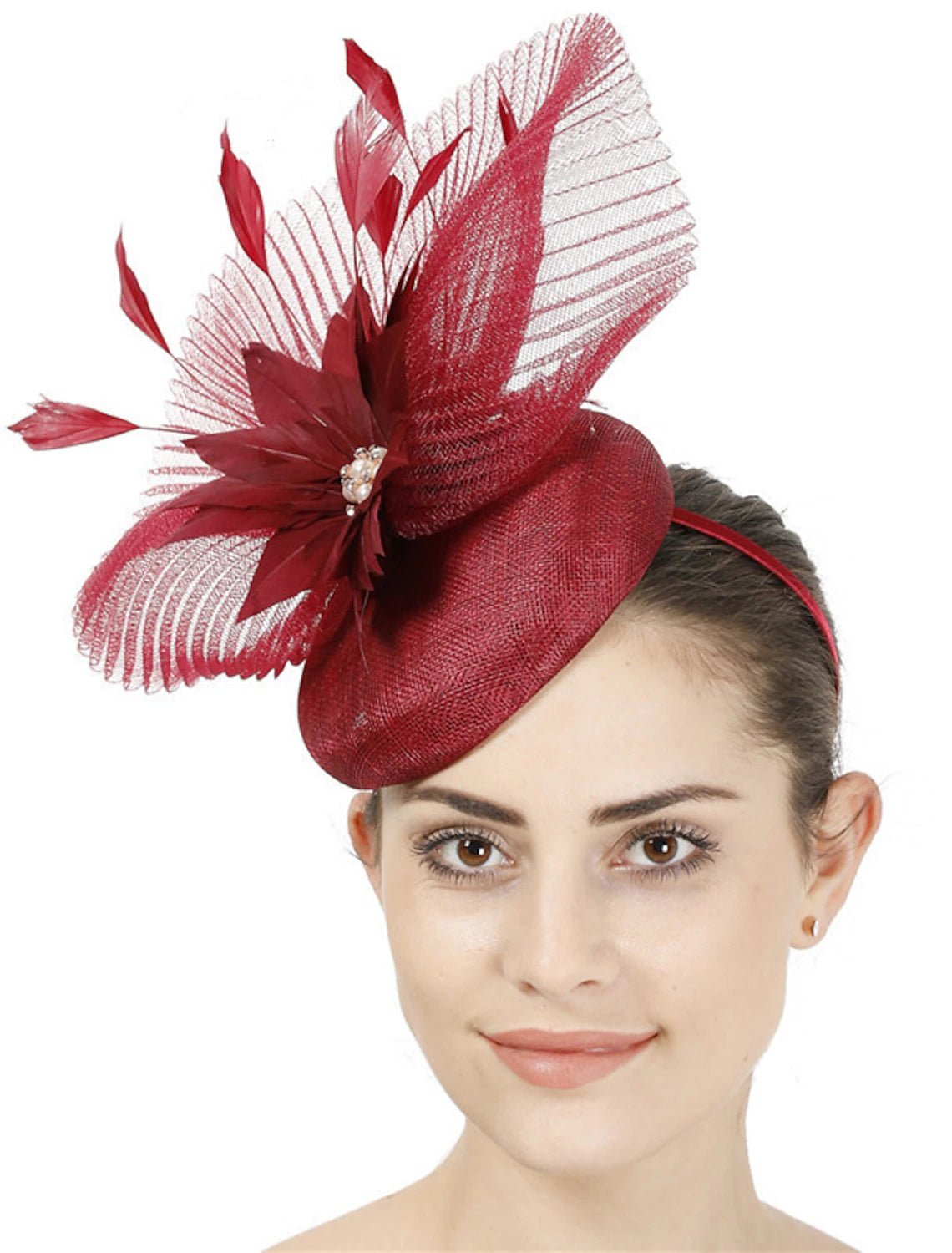 Wholesale Fascinators Flax Wedding Tea Party Kentucky Derby Horse Race Ladies Day Fashion Vintage Wedding With Feather Headpiece Headwear